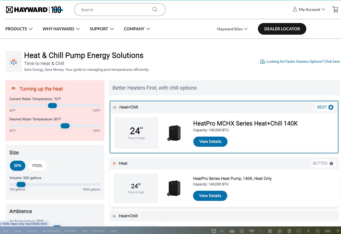 Heat & Chill Calculator UI